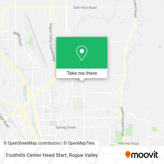Foothills Center Head Start map