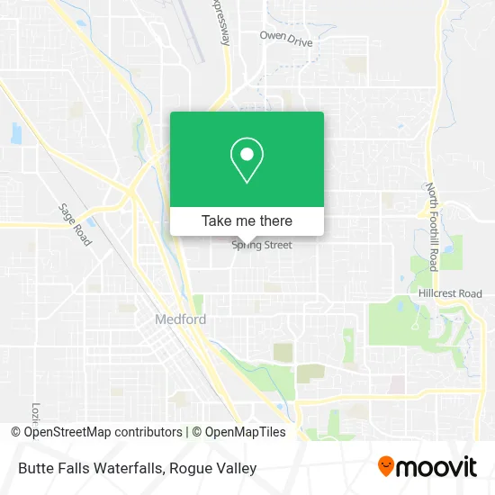 Butte Falls Waterfalls map