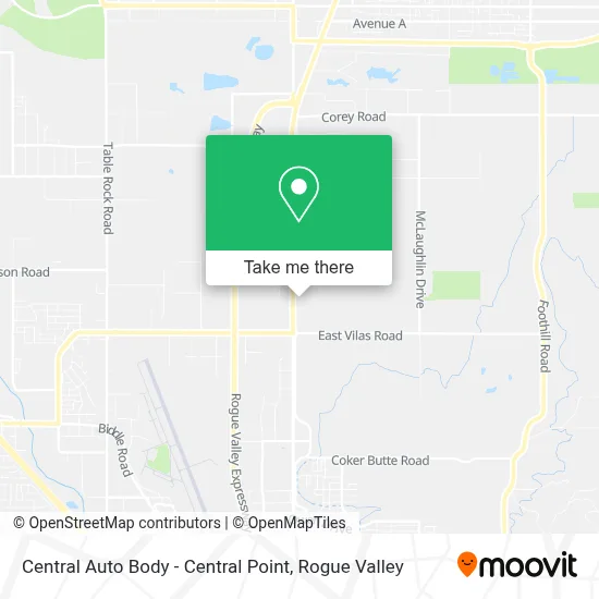 Central Auto Body - Central Point map