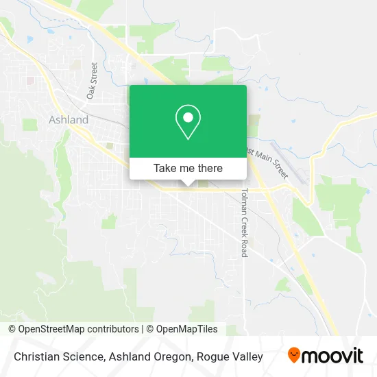 Christian Science, Ashland Oregon map