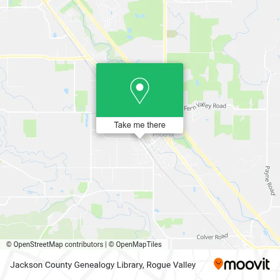 Jackson County Genealogy Library map