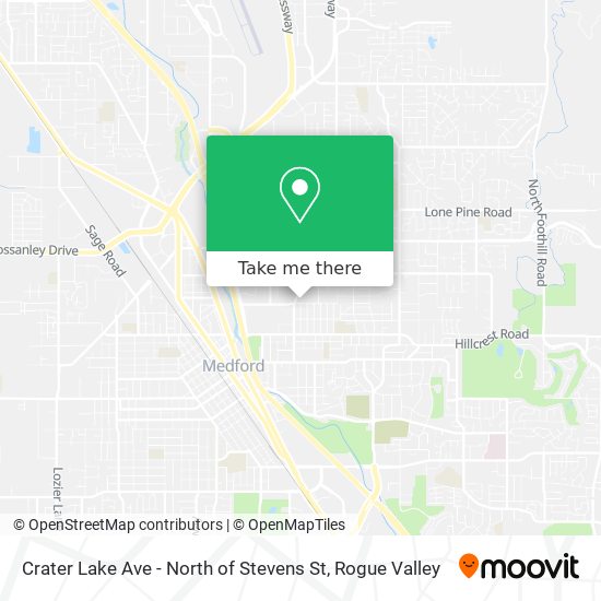 Crater Lake Ave - North of Stevens St map