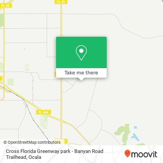 Cross Florida Greenway park - Banyan Road Trailhead map