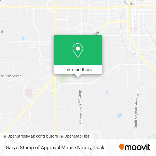 Gary's Stamp of Approval Mobile Notary map