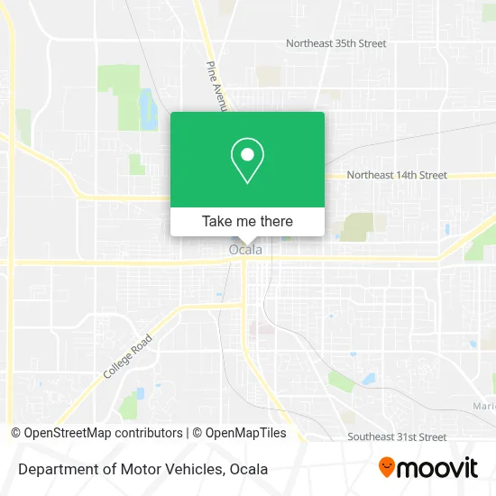 Department of Motor Vehicles map