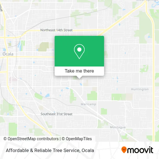 Affordable & Reliable Tree Service map