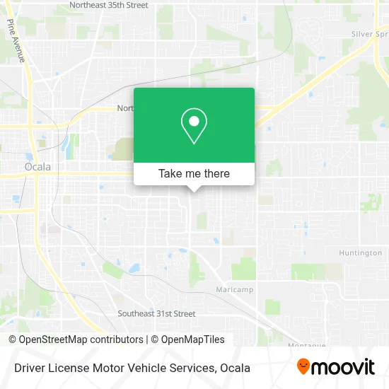 Driver License Motor Vehicle Services map