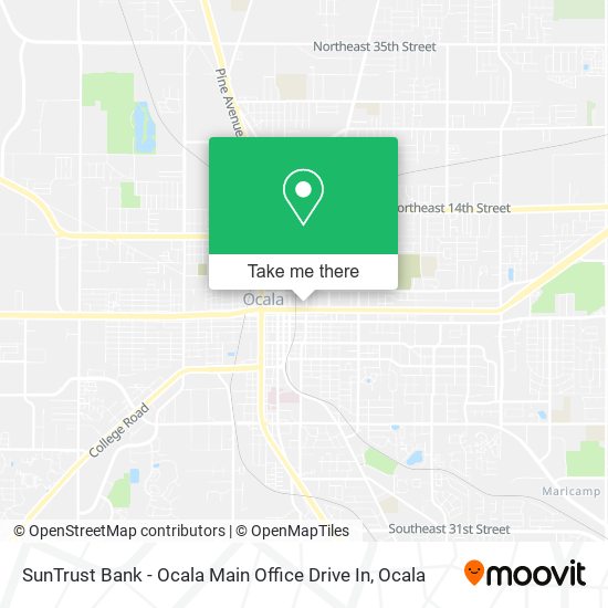 Mapa de SunTrust Bank - Ocala Main Office Drive In