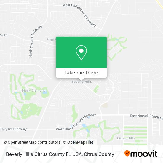 Beverly Hills Citrus County FL USA map