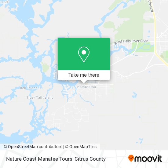 Nature Coast Manatee Tours map