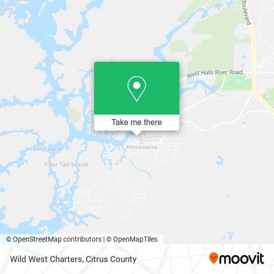 Wild West Charters map