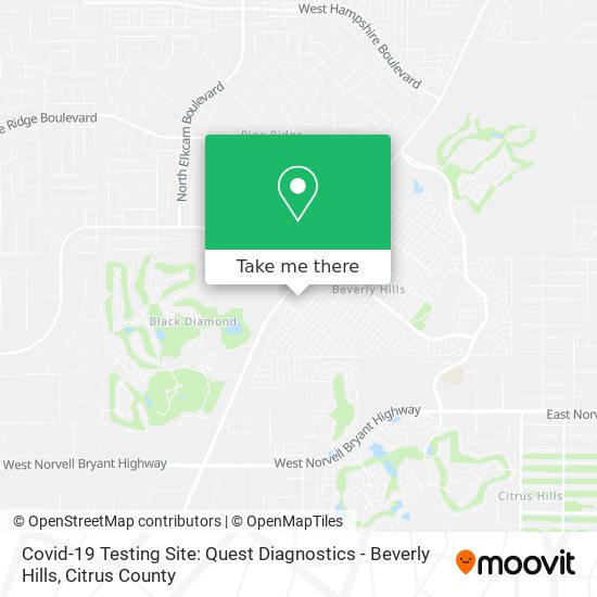 Covid-19 Testing Site: Quest Diagnostics - Beverly Hills map