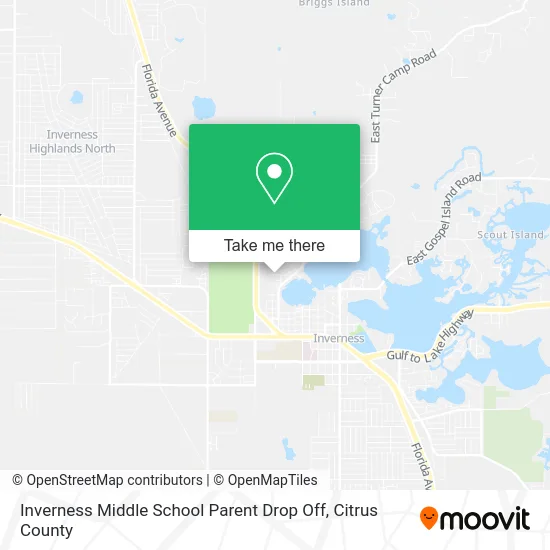 Inverness Middle School Parent Drop Off map