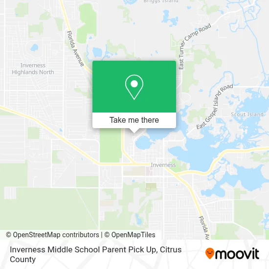 Inverness Middle School Parent Pick Up map