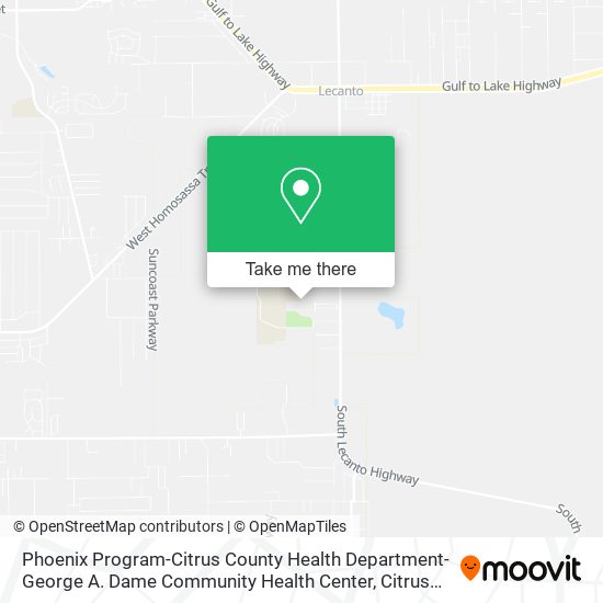 Mapa de Phoenix Program-Citrus County Health Department-George A. Dame Community Health Center