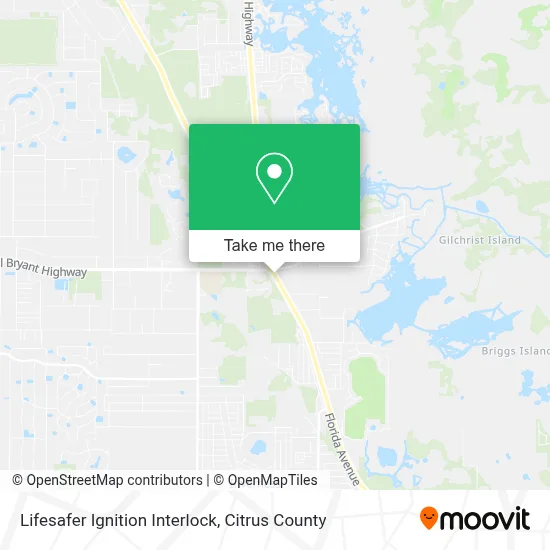 Lifesafer Ignition Interlock map