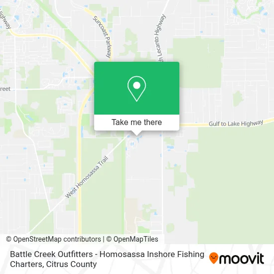 Battle Creek Outfitters - Homosassa Inshore Fishing Charters map