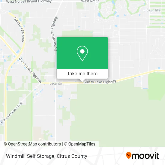 Windmill Self Storage map
