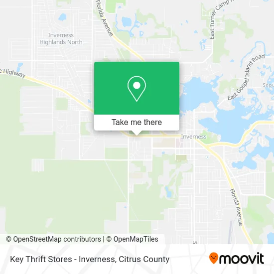 Key Thrift Stores - Inverness map