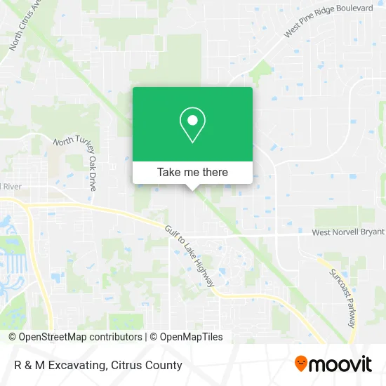 R & M Excavating map