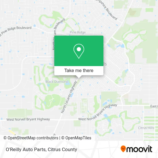 O'Reilly Auto Parts map