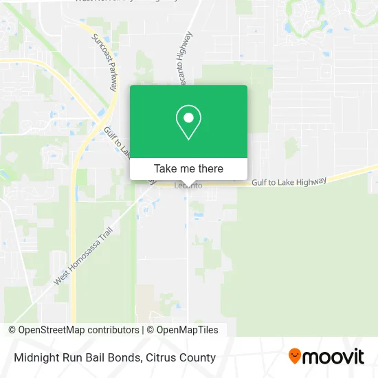 Midnight Run Bail Bonds map