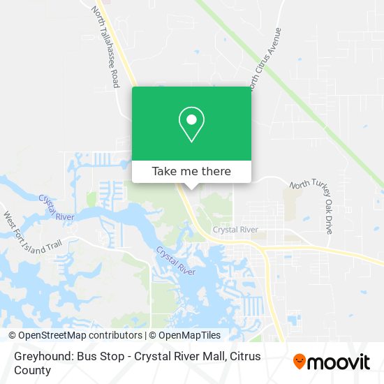 Mapa de Greyhound: Bus Stop - Crystal River Mall