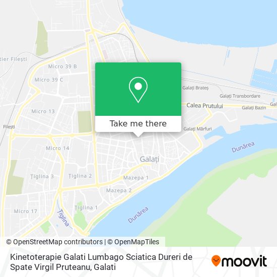 Kinetoterapie Galati Lumbago Sciatica Dureri de Spate Virgil Pruteanu map