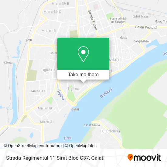 Strada Regimentul 11 Siret Bloc C37 map