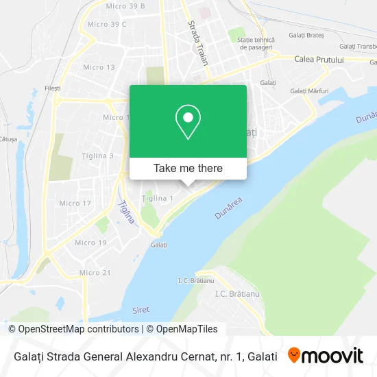 Galați Strada General Alexandru Cernat, nr. 1 map