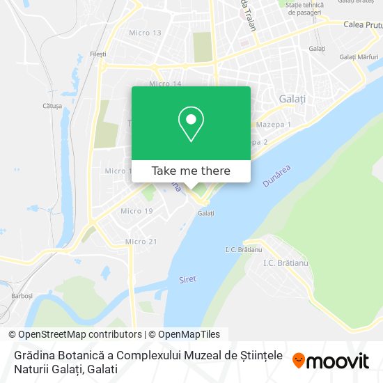 Grădina Botanică a Complexului Muzeal de Științele Naturii Galați map