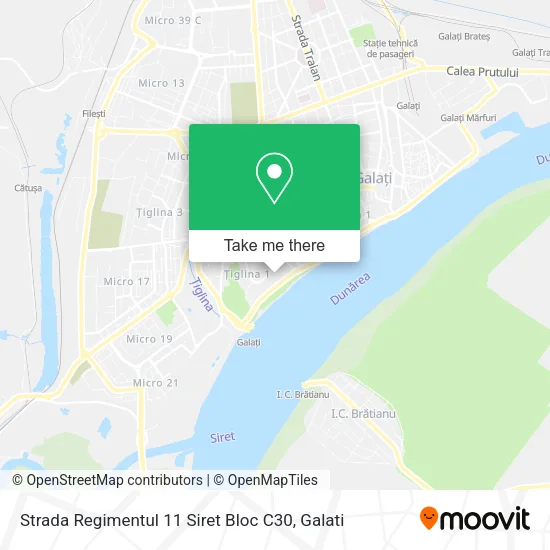 Strada Regimentul 11 Siret Bloc C30 map