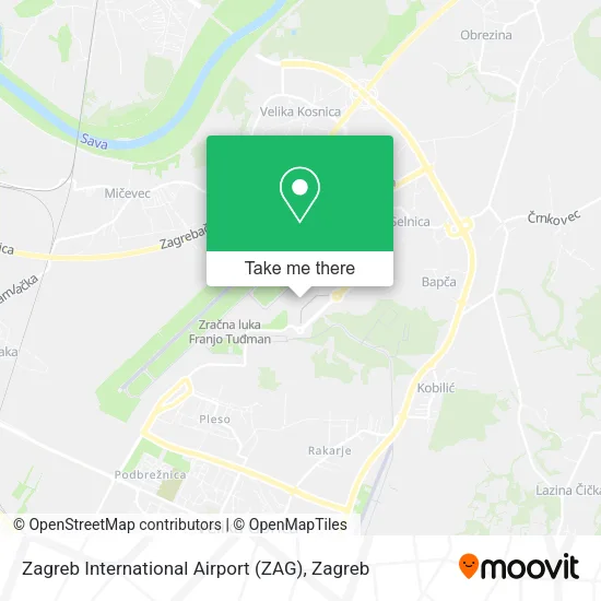 Zagreb International Airport (ZAG) map