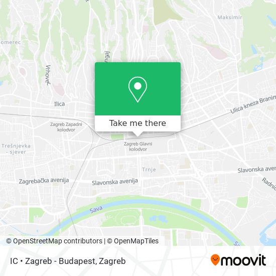 IC • Zagreb - Budapest map