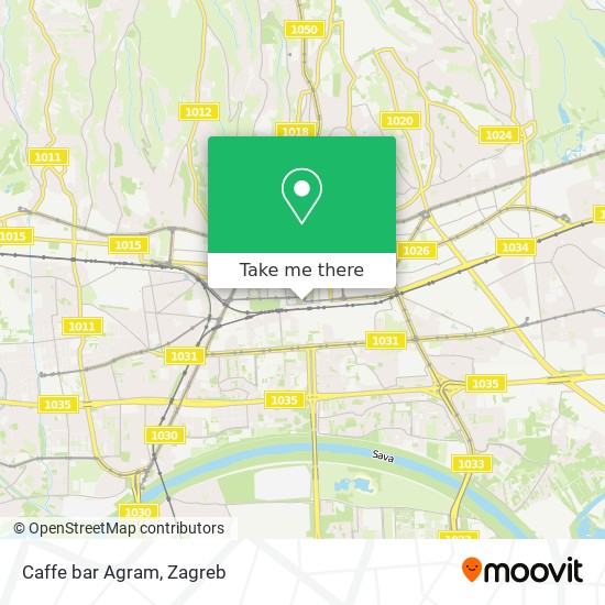 Caffe bar Agram map