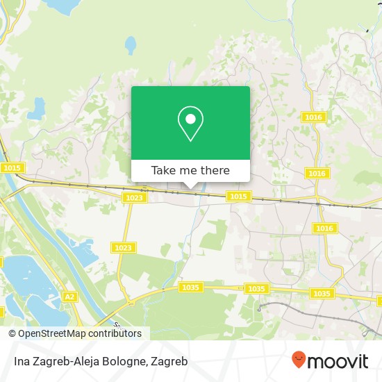 Ina Zagreb-Aleja Bologne map