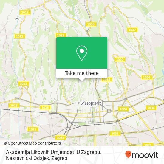 Akademija Likovnih Umjetnosti U Zagrebu, Nastavnički Odsjek map