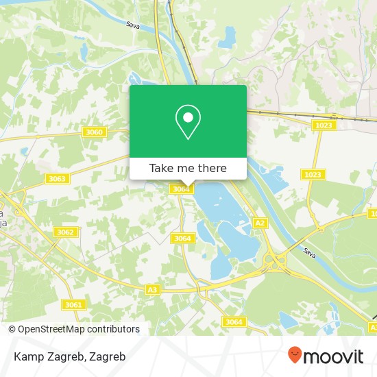 Kamp Zagreb map