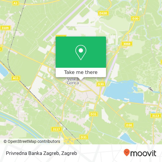 Privredna Banka Zagreb map