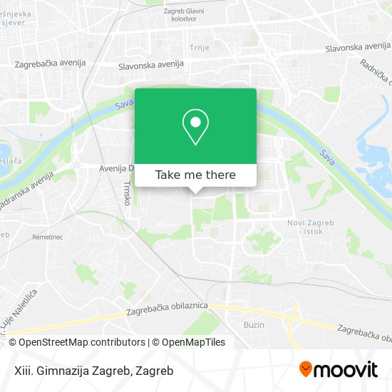 Xiii. Gimnazija Zagreb map