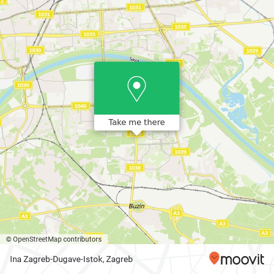 Ina Zagreb-Dugave-Istok map