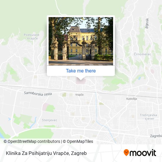 Klinika Za Psihijatriju Vrapče map