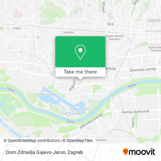 Dom Zdravlja Gajevo-Jarun map