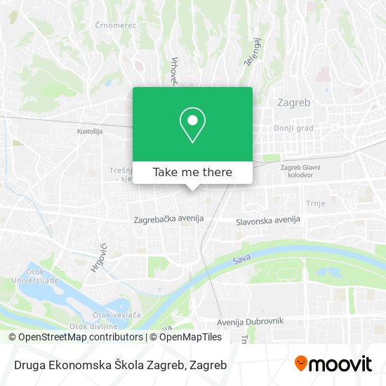 Druga Ekonomska Škola Zagreb map