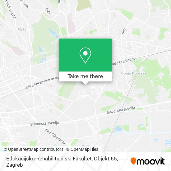 Edukacijsko-Rehabilitacijski Fakultet, Objekt 65 map