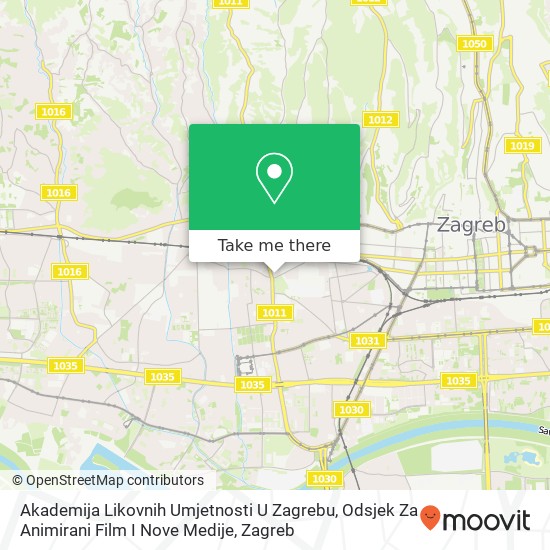 Akademija Likovnih Umjetnosti U Zagrebu, Odsjek Za Animirani Film I Nove Medije map