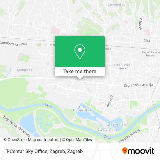 T-Centar Sky Office, Zagreb map