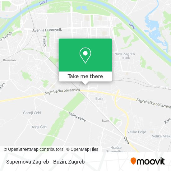 Supernova Zagreb - Buzin map