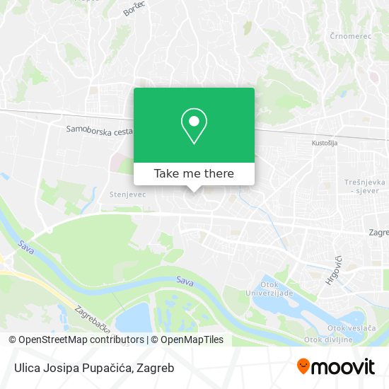 Ulica Josipa Pupačića map