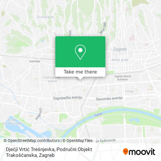 Dječji Vrtić Trešnjevka, Područni Objekt Trakoščanska map